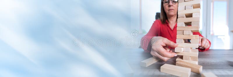 Concept van bedrijfsrisico; panoramisch banner royalty-vrije stock foto