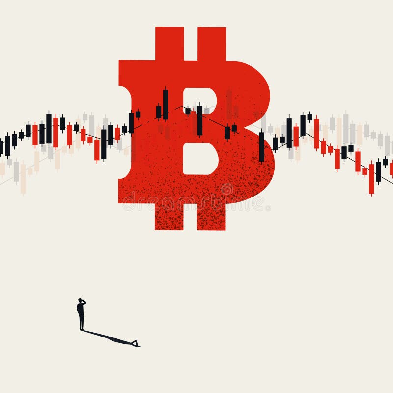 Concept van bitmunt blockchain cryptocurrency market vector. handels koop verkoopsymbool. stock illustratie