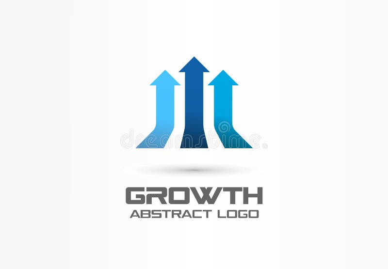 Concept van het de groei het creatieve symbool De leiding, winst, groeit 3d pijlen abstract bedrijfsembleem Leidersmacht, vooruit royalty-vrije illustratie Concept van het de groei het creatieve symbool De leiding, winst, groeit 3d pijlen abstract bedrijfsembleem Leidersmacht, vooruit royalty-vrije illustratie