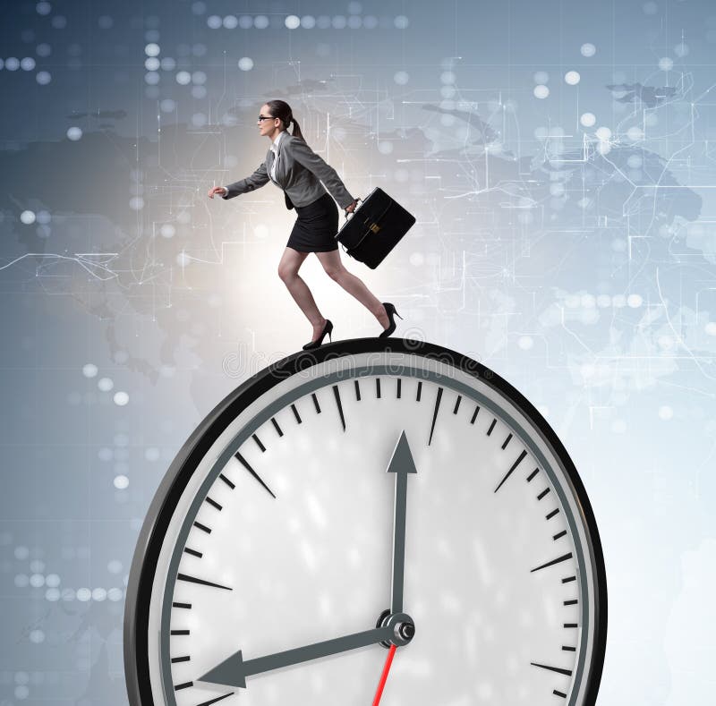 Concept van het onderneemster in time beheer stock afbeeldingen Concept van het onderneemster in time beheer stock afbeeldingen