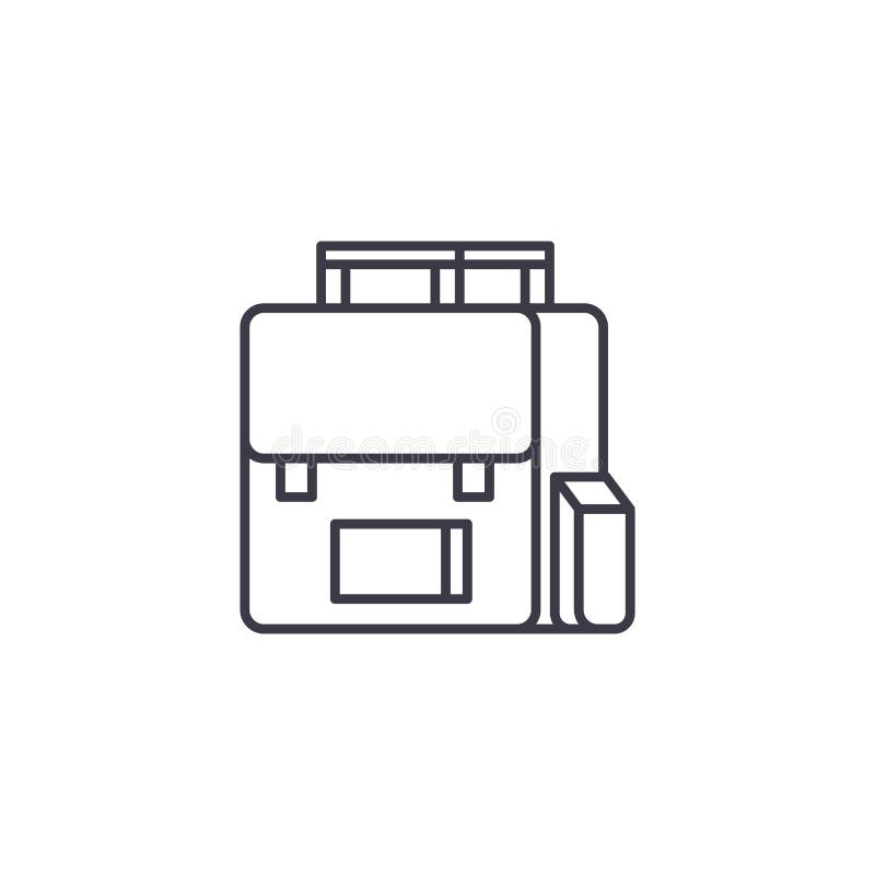 Concept van het schooltas het lineaire pictogram Het vectorteken van de schooltaslijn, symbool, illustratie vector illustratie Concept van het schooltas het lineaire pictogram Het vectorteken van de schooltaslijn, symbool, illustratie vector illustratie