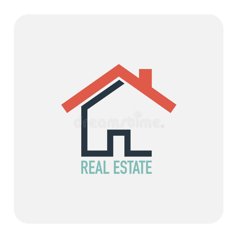 Concept 6 van onroerende goederen Het pictogram van het huis royalty-vrije illustratie Concept 6 van onroerende goederen Het pictogram van het huis royalty-vrije illustratie