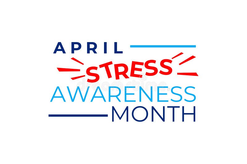 Concept vectoriel du mois de sensibilisation au stress. avril est un mois de sensibilisation au stress aux états-unis. affiche sur