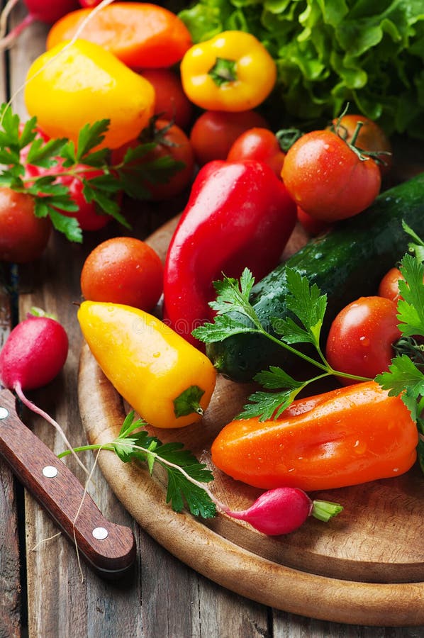 Concept of Vegan Food with Raw Vegetables Stock Image Image of wood