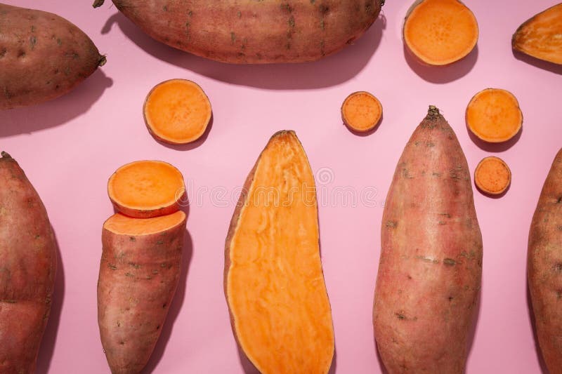 Concept of Vegetables, Sweet Potato, Top View Stock Image Image of