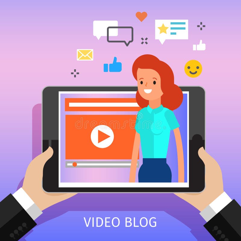 Concept of video blogging. royalty free illustration