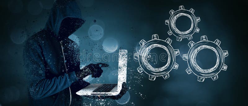 Concept web de comunicații digitale pentru pirateria informatică stock illustration