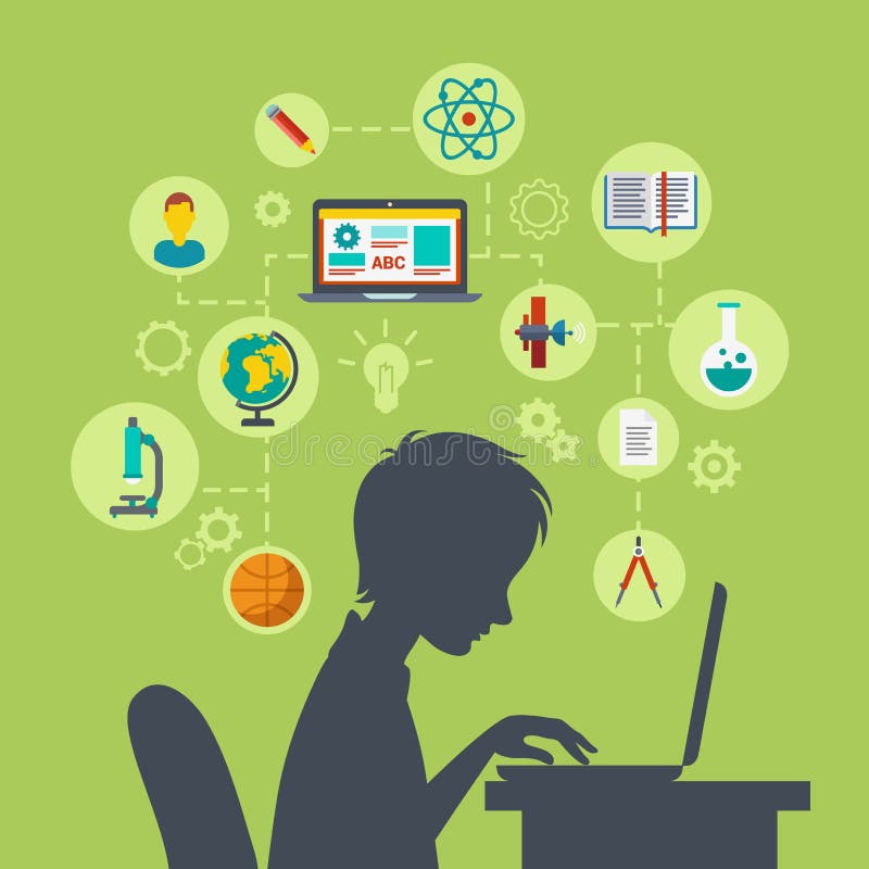 Concept web de învățare online vector illustration
