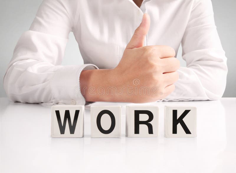 Concept word forming box in hand stock photos
