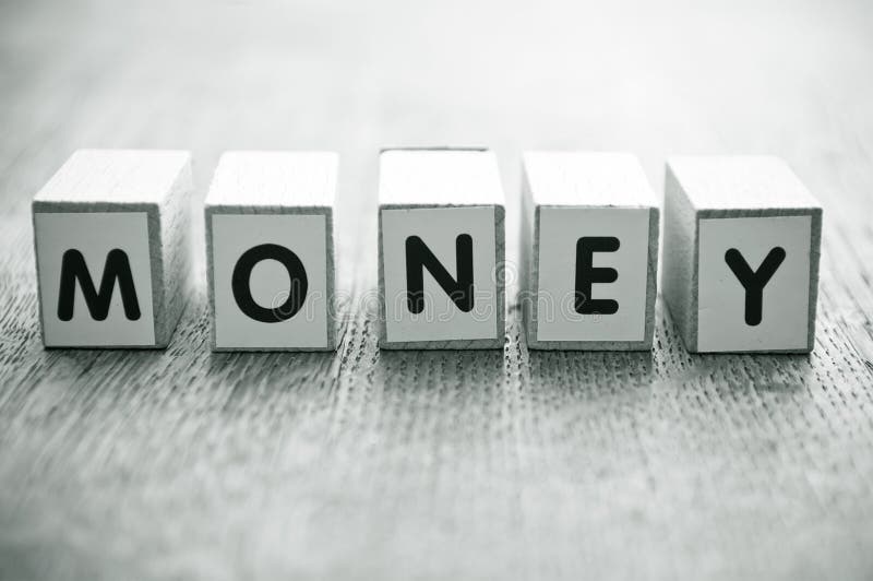 Concept word forming with cube - Money royalty free stock images