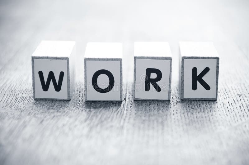 Concept word forming with cube - Work royalty free stock photos