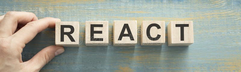 Concept word forming on wooden cube on white royalty free stock photography