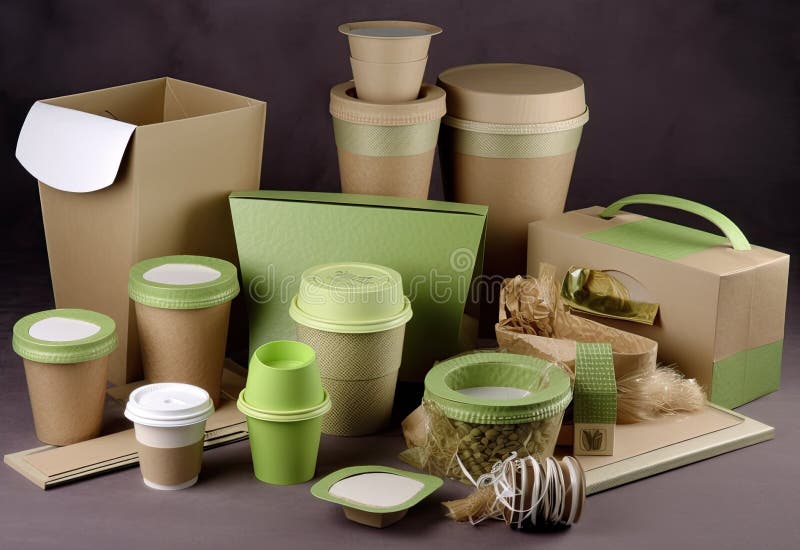 Biodegradable Packaging Concept Stock Illustrations 843 Biodegradable