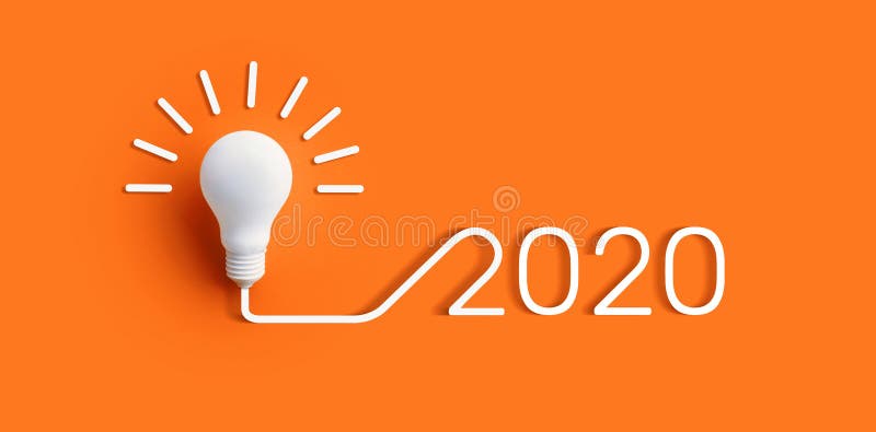 2020 concepten van de creativiteitinspiratie met lightbulb op kleurenachtergrond Bedrijfsoplossing