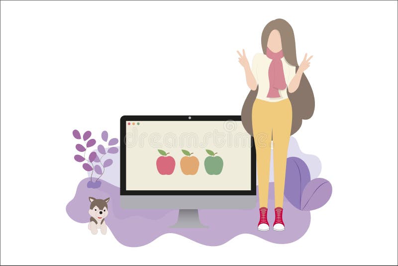 Concepteur de Web fi?rement pr?senter son travail illustration stock Concepteur de Web fi?rement pr?senter son travail illustration stock