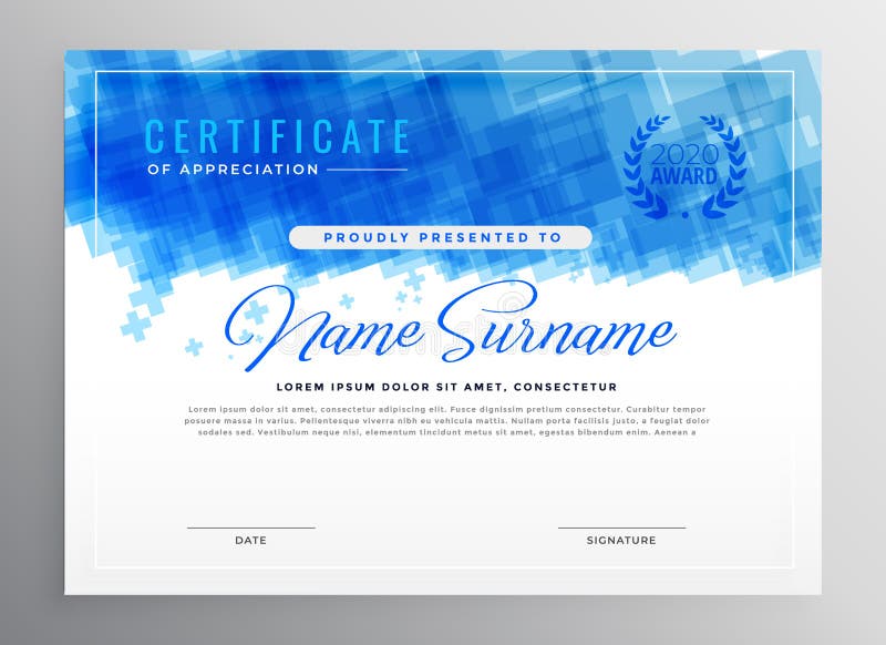 Conception bleue abstraite de certificat de diplôme illustration libre de droits Conception bleue abstraite de certificat de diplôme illustration libre de droits