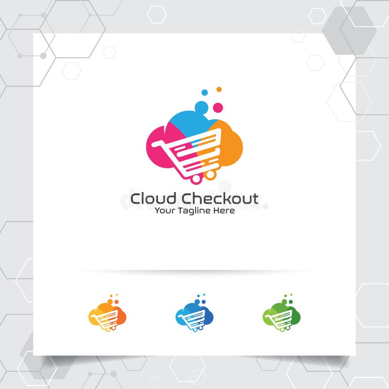 Conception color?e de vecteur de logo de nuage avec le concept de l'illustration en ligne de magasin Vecteur d'icône de nuage et illustration libre de droits Conception color?e de vecteur de logo de nuage avec le concept de l'illustration en ligne de magasin Vecteur d'icône de nuage et illustration libre de droits