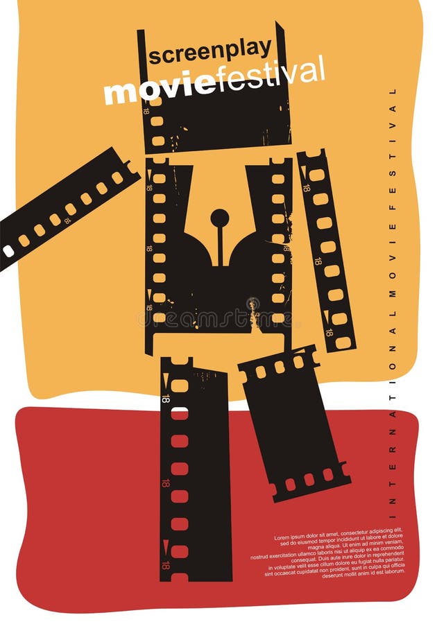Conception d'affiche d'abrégé sur festival de film de scénario illustration de vecteur Conception d'affiche d'abrégé sur festival de film de scénario illustration de vecteur