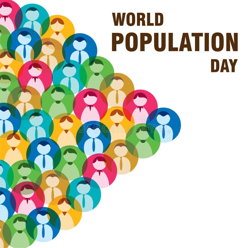 Conception d'affiche de jour de population mondiale illustration stock Conception d'affiche de jour de population mondiale illustration stock