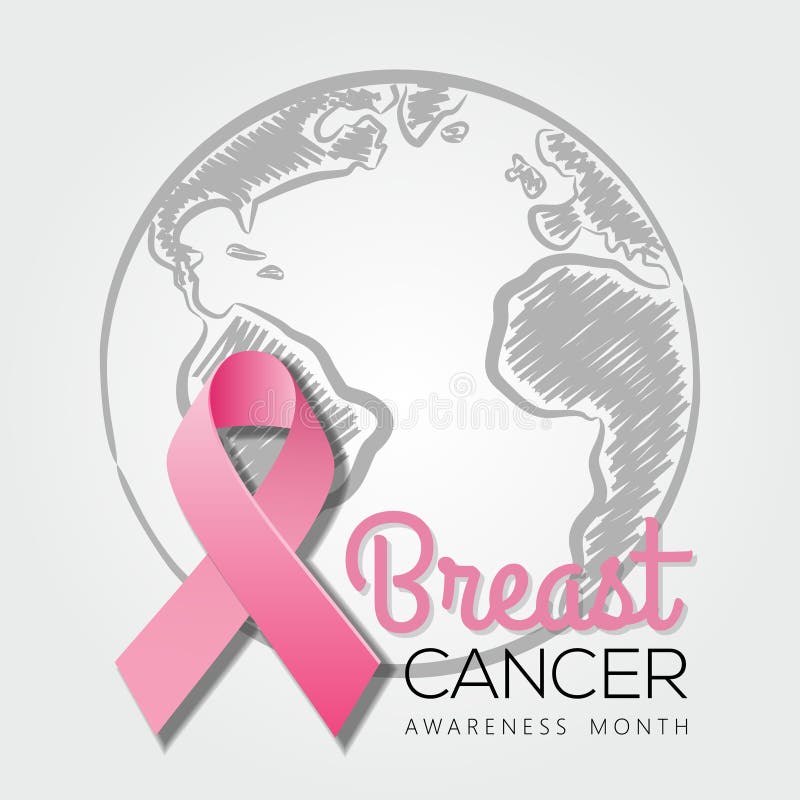 Conception d'affiche ou de bannière de mois de conscience de cancer du sein avec le ruban rose réaliste illustration stock Conception d'affiche ou de bannière de mois de conscience de cancer du sein avec le ruban rose réaliste illustration stock
