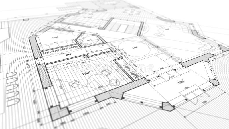 Conception d'architecture : plan de modèle - illustration d'un mod de plan
