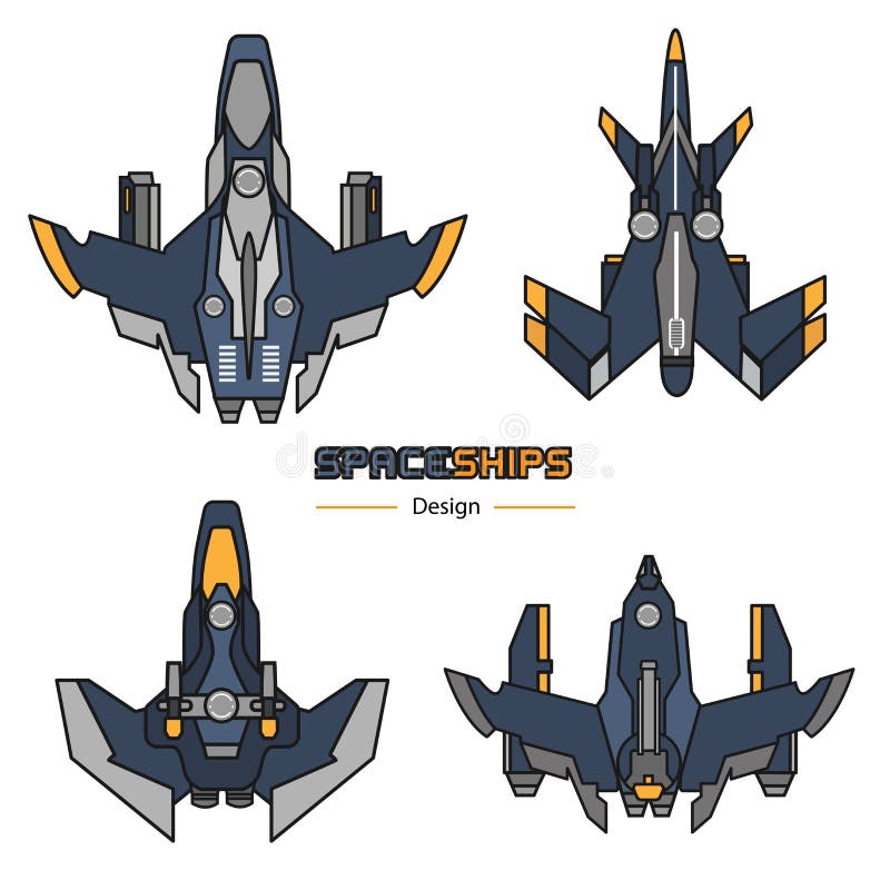 Conception d'avions de vaisseaux spatiaux illustration de vecteur Conception d'avions de vaisseaux spatiaux illustration de vecteur