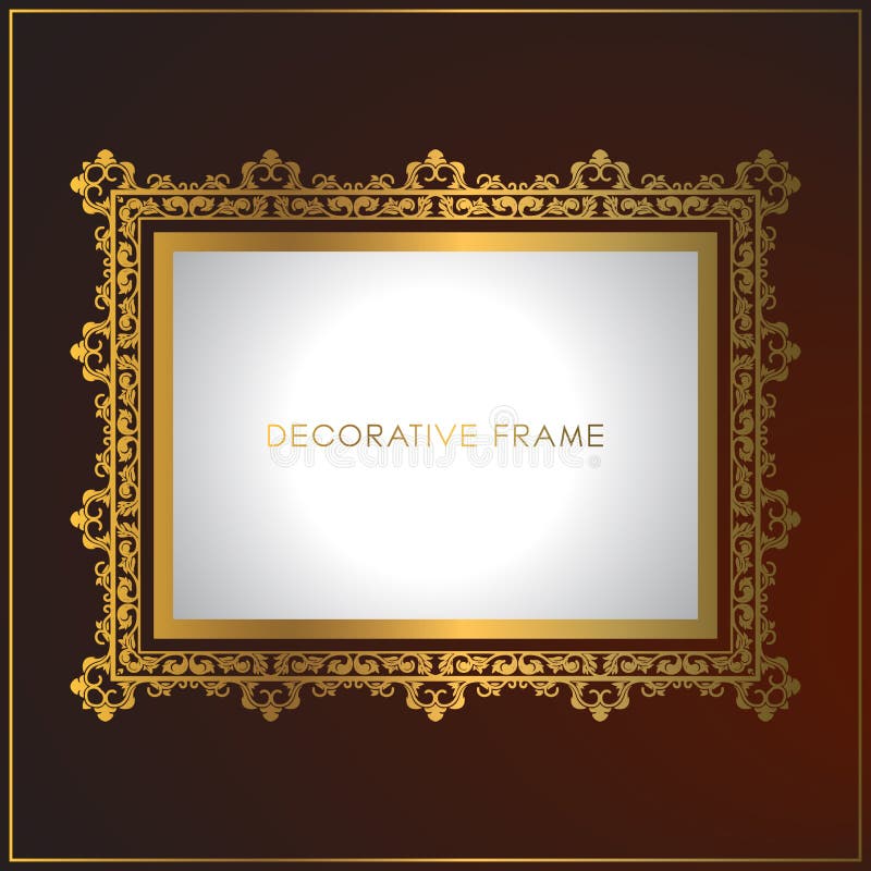 Conception d'or de luxe de cadre avec l'ornement floral Cadres et frontières décoratifs d'or illustration stock Conception d'or de luxe de cadre avec l'ornement floral Cadres et frontières décoratifs d'or illustration stock