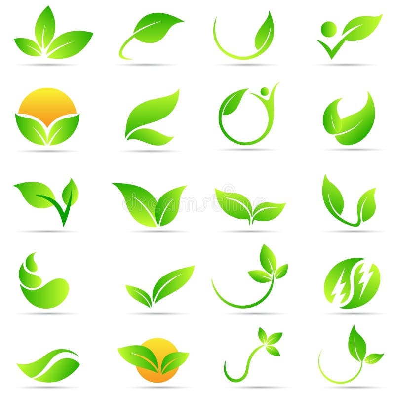 Conception d'icône de vecteur de symbole d'écologie de nature de bien-être de logo d'usine de feuille