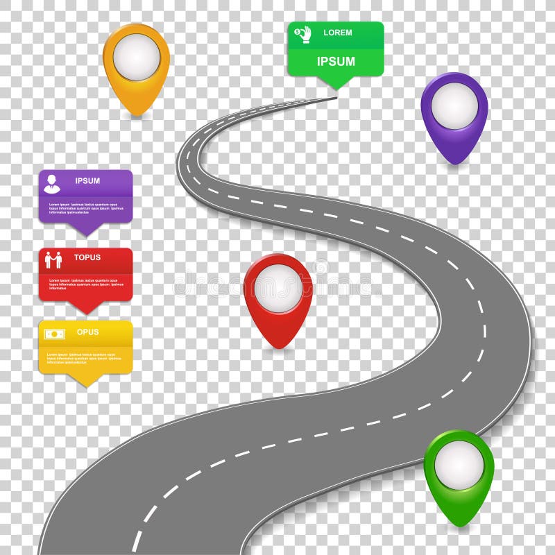 Conception Dinfographics De Navigation Concept Avec La Route De