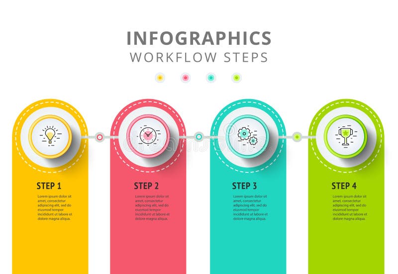 Circle infographics elements design. Abstract business workflow presentation with linear icons. Steps on timeline or job options in 3D style. Best for commercial slideshow or website landing interface. Circle infographics elements design. Abstract business workflow presentation with linear icons. Steps on timeline or job options in 3D style. Best for commercial slideshow or website landing interface.