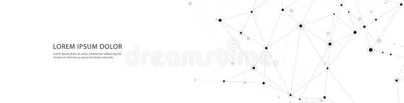 Conception de bannière de vecteur, connexion réseau avec des lignes et points