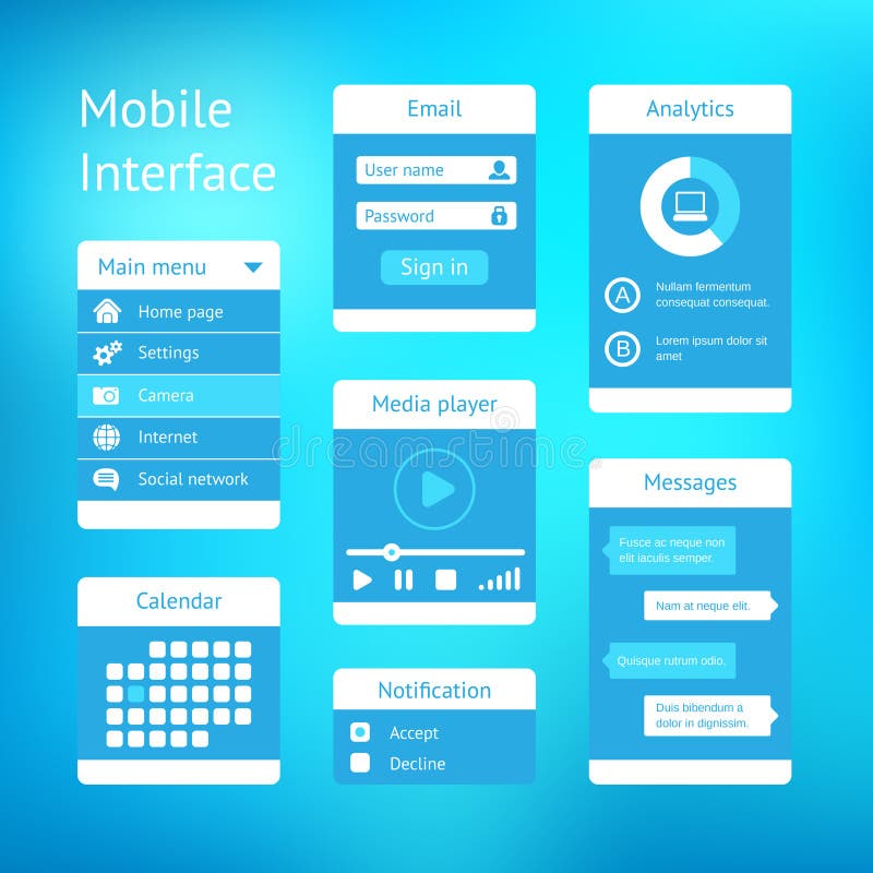 Conception de calibre d'interface de vecteur illustration libre de droits Conception de calibre d'interface de vecteur illustration libre de droits