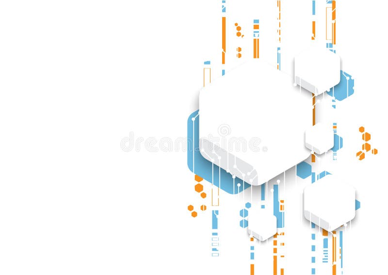 Conception de fond de réseau informatique de technologie de vecteur, bannière numérique d'hexagone illustration stock Conception de fond de réseau informatique de technologie de vecteur, bannière numérique d'hexagone illustration stock