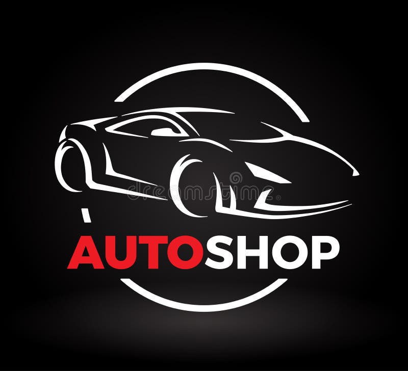 Conception de l'avant-projet d'un logo superbe de magasin auto de voiture de véhicule de sports illustration libre de droits Conception de l'avant-projet d'un logo superbe de magasin auto de voiture de véhicule de sports illustration libre de droits