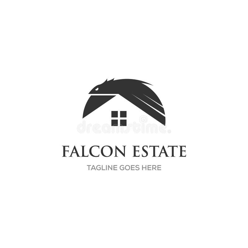Conception de logo d'Eagle avec les immobiliers/symbole à la maison illustration stock Conception de logo d'Eagle avec les immobiliers/symbole à la maison illustration stock