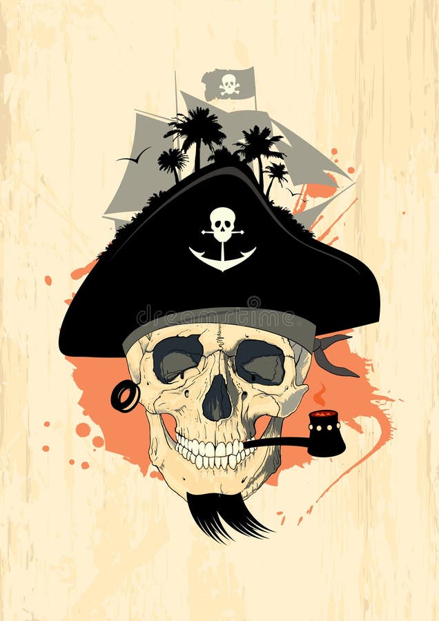 Conception de pirate avec le crâne d'ordinateur de secours. illustration de vecteur Conception de pirate avec le crâne d'ordinateur de secours. illustration de vecteur