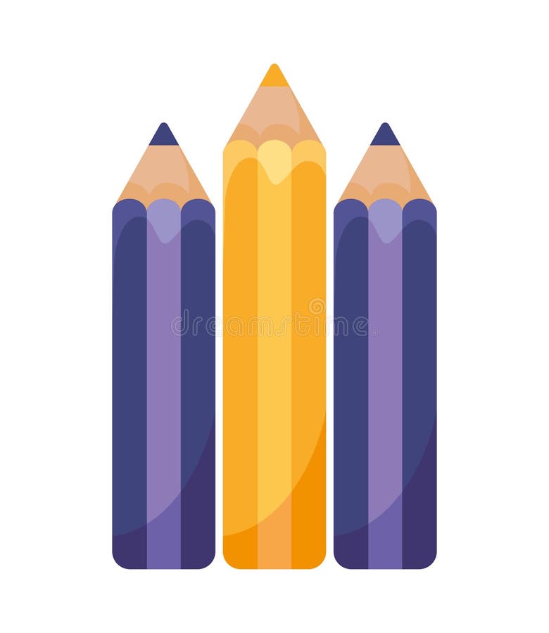 Trois crayons illustration de vecteur. Illustration du illustration