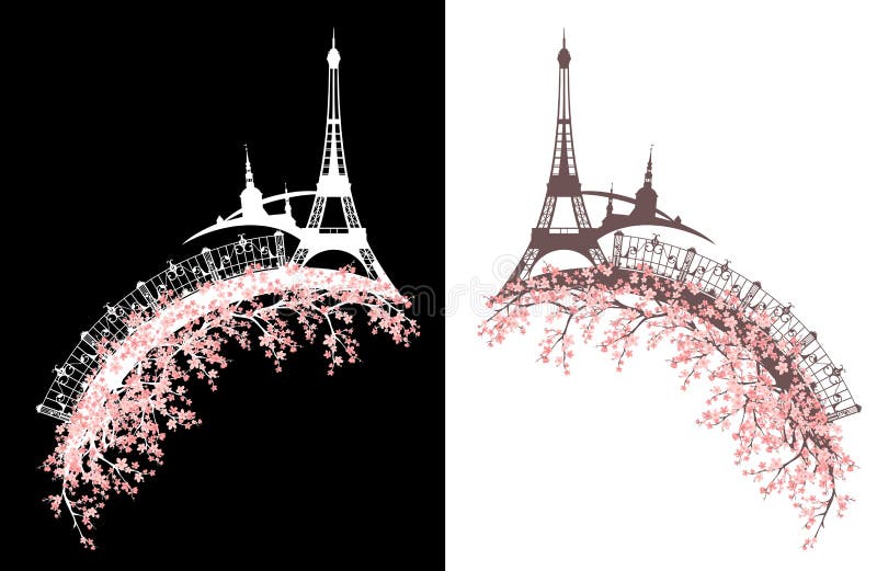 Conception de vecteur de fleur de Paris au printemps illustration stock Conception de vecteur de fleur de Paris au printemps illustration stock