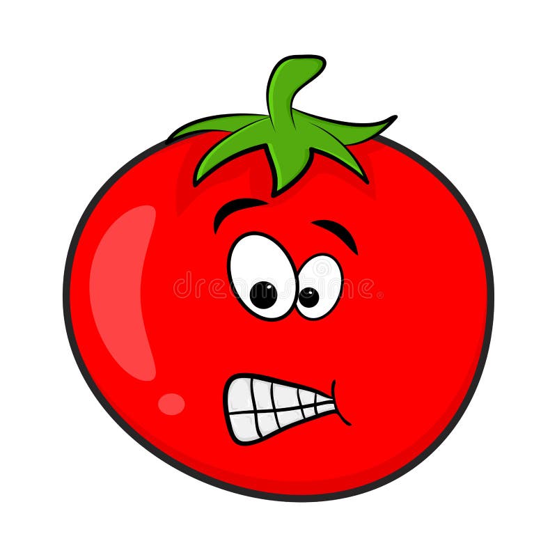 Conception drôle de bande dessinée de caractère de tomate d'isolement sur le backgrou blanc illustration libre de droits Conception drôle de bande dessinée de caractère de tomate d'isolement sur le backgrou blanc illustration libre de droits