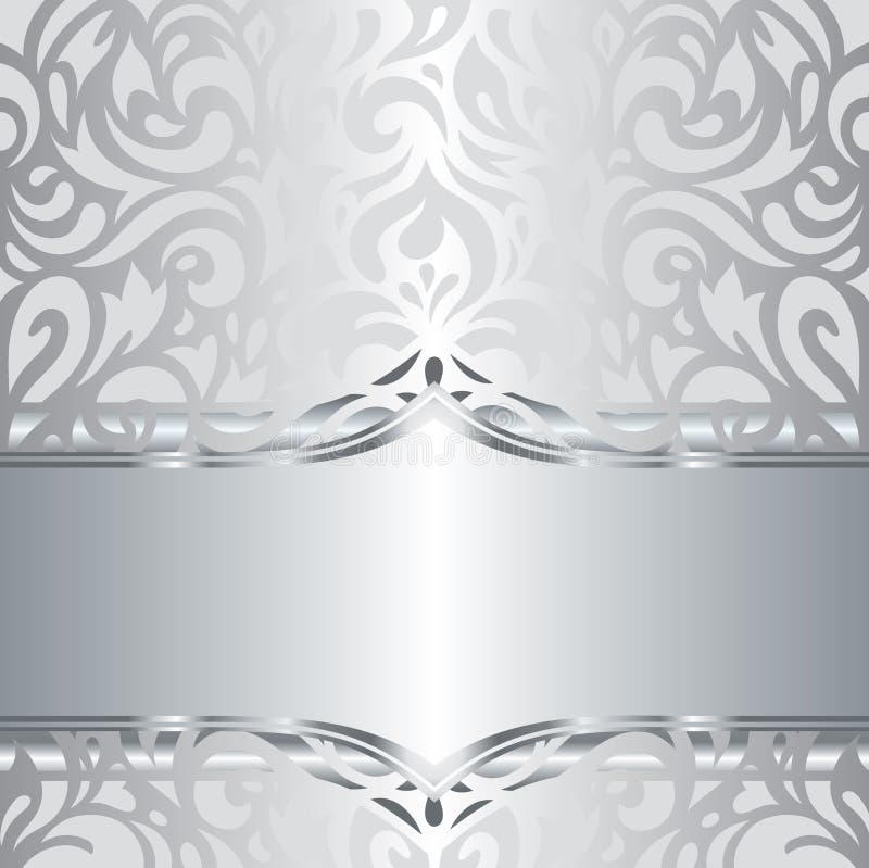 Conception florale argentée brillante de fond d'invitation de vintage de vacances illustration stock Conception florale argentée brillante de fond d'invitation de vintage de vacances illustration stock
