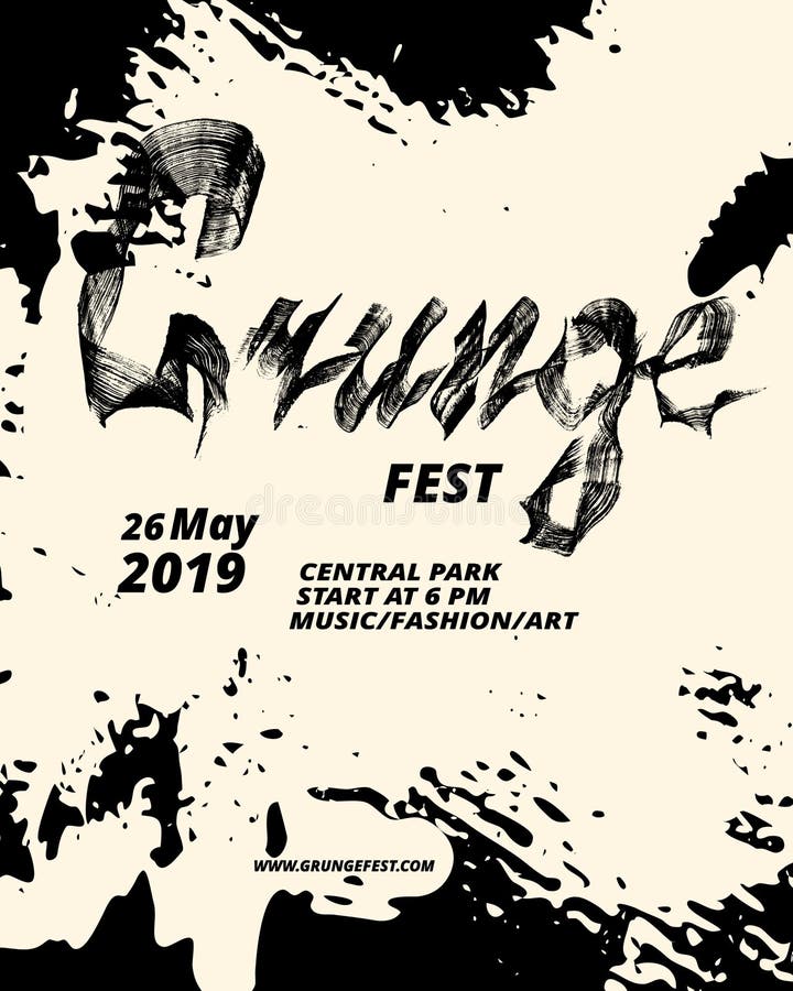 Conception grunge d'insecte de festival Brosse plate de calligraphie Texture grunge illustration libre de droits Conception grunge d'insecte de festival Brosse plate de calligraphie Texture grunge illustration libre de droits