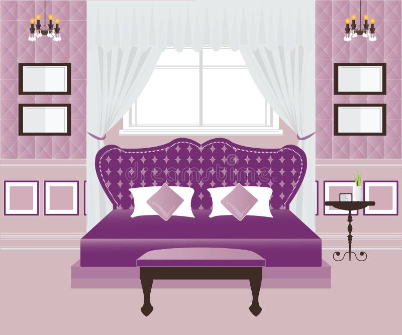 Conception intérieure de chambre à coucher illustration stock Conception intérieure de chambre à coucher illustration stock