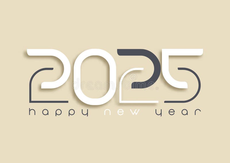 Conception minimale pour une nouvelle année heureuse illustration stock