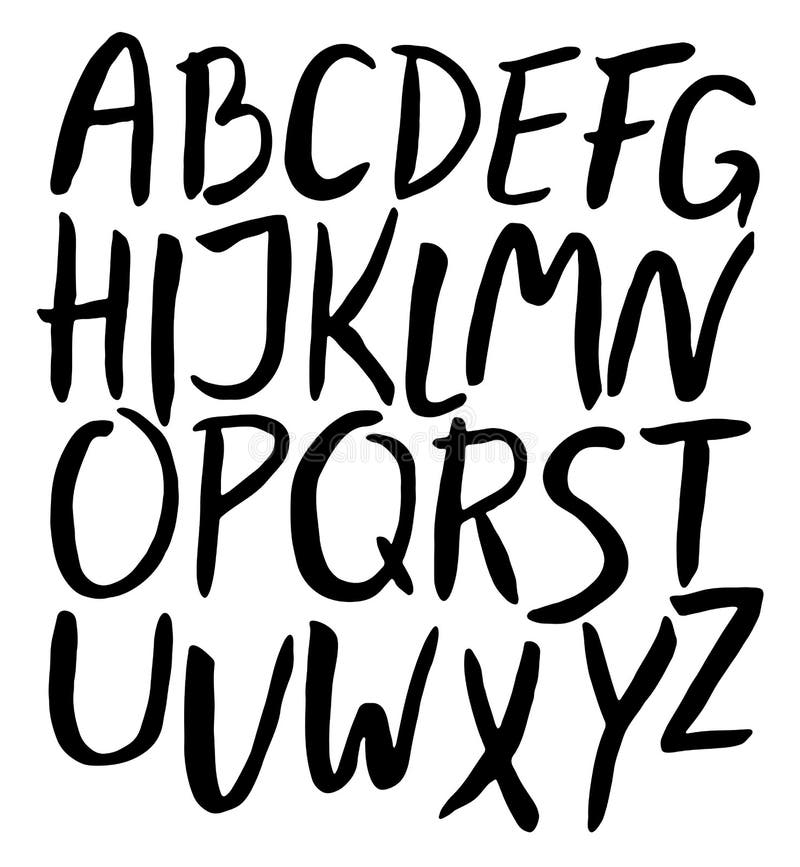 Conception moderne d'alphabet Police de brosse de main, marquant avec des lettres le style Lettres anglaises Clipart (images grap illustration libre de droits Conception moderne d'alphabet Police de brosse de main, marquant avec des lettres le style Lettres anglaises Clipart (images grap illustration libre de droits