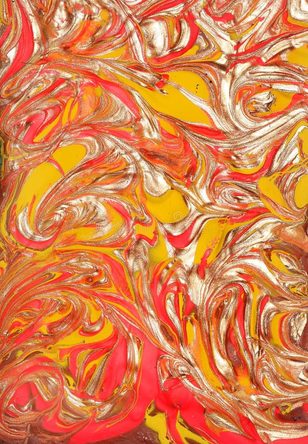 Conception rouge de peinture de marbre d'or photo stock Conception rouge de peinture de marbre d'or photo stock