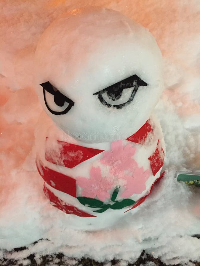 Conception sérieuse et mignonne de bonhomme de neige image libre de droits Conception sérieuse et mignonne de bonhomme de neige image libre de droits