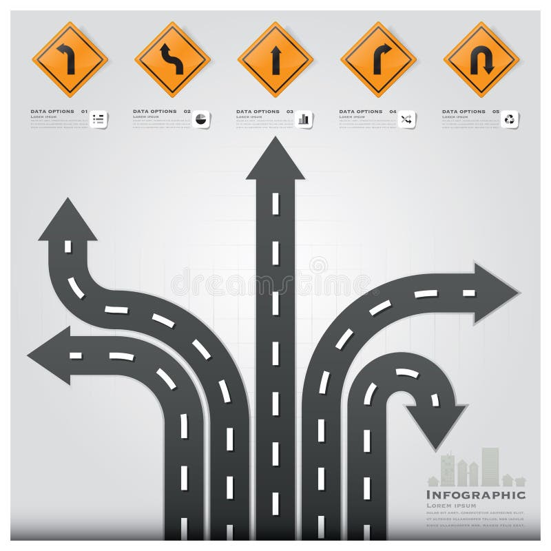 Conception Templat d'Infographic d'affaires de poteau de signalisation de route et de rue illustration libre de droits Conception Templat d'Infographic d'affaires de poteau de signalisation de route et de rue illustration libre de droits