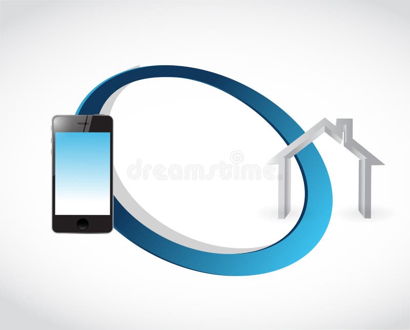 conception à la maison futée d'illustration de concept de téléphone de cycle illustration stock conception à la maison futée d'illustration de concept de téléphone de cycle illustration stock