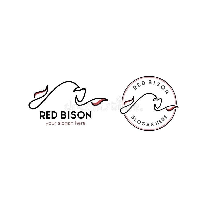 Conceptions minimalistes de logo de bison de vache à taureau illustration libre de droits Conceptions minimalistes de logo de bison de vache à taureau illustration libre de droits