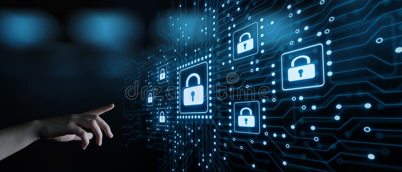 Concepto cibernético de la privacidad de la tecnología del negocio de la protección de datos de la seguridad